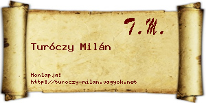Turóczy Milán névjegykártya